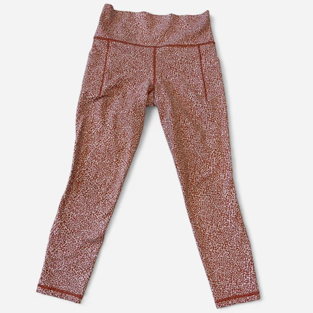 Athleta Salutation Stash Textured Tight Leggings Leopard Print Size S